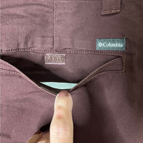 NWOT COLUMBIA Burgundy Bermuda Hiking Shorts‎ Mens Outdoors Size 32 - Picture 5 of 12
